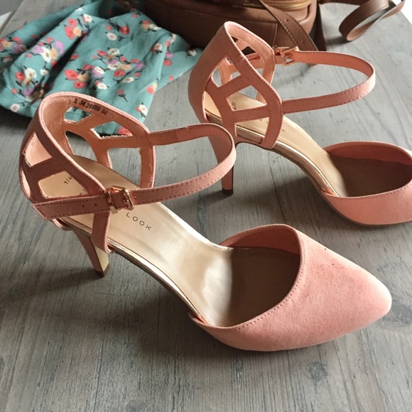 NWOT Pink and Rose Gold Ankle Strap Heels - Picture 5 of 8
